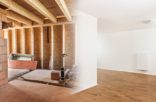 Vorher Nachher Bild einer Renovierung in Düsseldorf